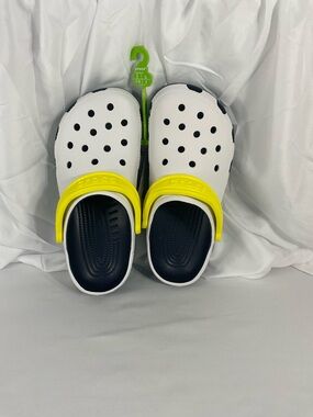 CROCS Classic Retro Sport Clog K - White Yellow and Blue